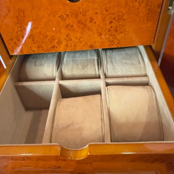 Desktop Vintage Wood Watch Organizer And Jewlery Storage Thomas Pacconi Mens - Picture 5 of 14